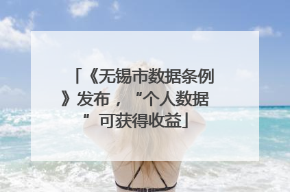 《无锡市数据条例》发布，“个人数据”可获得收益