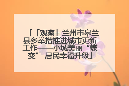 「观察」兰州市皋兰县多举措推进城市更新工作——小城美丽“蝶变” 居民幸福升级