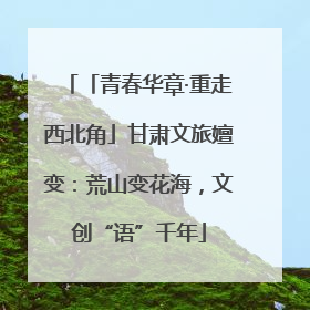 「青春华章·重走西北角」甘肃文旅嬗变：荒山变花海，文创“语”千年