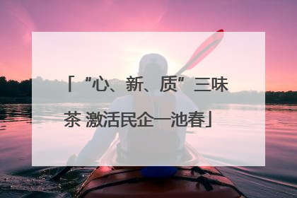 “心、新、质”三味茶 激活民企一池春