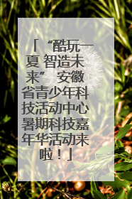“酷玩一夏 智造未来” 安徽省青少年科技活动中心暑期科技嘉年华活动来啦！