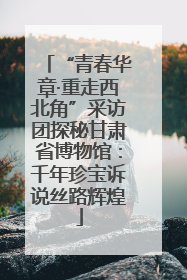“青春华章·重走西北角”采访团探秘甘肃省博物馆：千年珍宝诉说丝路辉煌