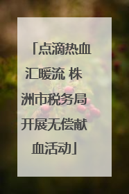 点滴热血汇暖流 株洲市税务局开展无偿献血活动