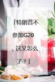 特朗普不参加G20，这又怎么了？