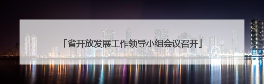 省开放发展工作领导小组会议召开