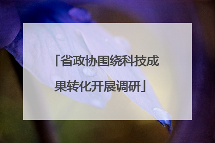 省政协围绕科技成果转化开展调研