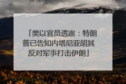 美以官员透露：特朗普已告知内塔尼亚胡其反对军事打击伊朗