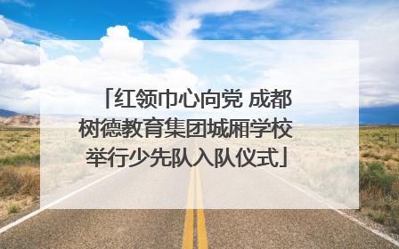红领巾心向党 成都树德教育集团城厢学校举行少先队入队仪式