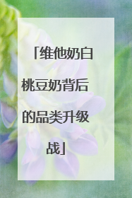 维他奶白桃豆奶背后的品类升级战