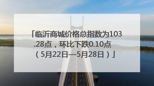 临沂商城价格总指数为103.28点，环比下跌0.10点（5月22日—5月28日）