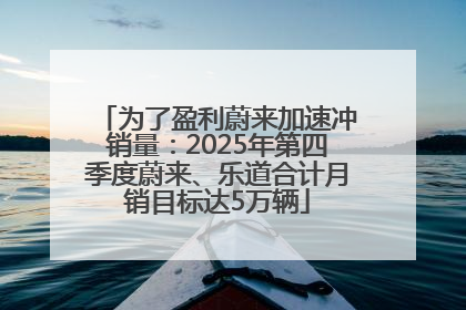 为了盈利蔚来加速冲销量：2025年第四季度蔚来、乐道合计月销目标达5万辆