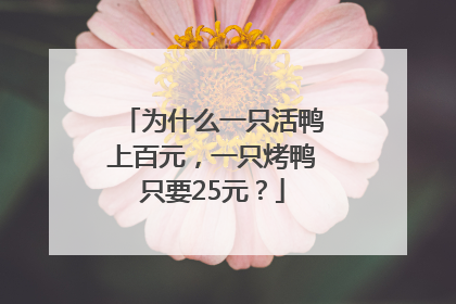 为什么一只活鸭上百元，一只烤鸭只要25元？