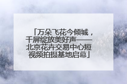 万朵飞花今倾城，千屏绽放美好声——北京花卉交易中心短视频拍摄基地启幕
