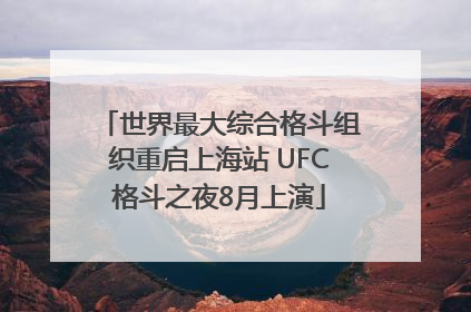世界最大综合格斗组织重启上海站 UFC格斗之夜8月上演