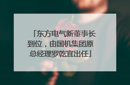 东方电气新董事长到位，由国机集团原总经理罗乾宜出任