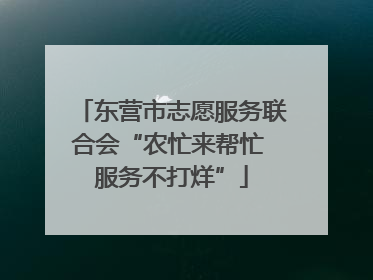 东营市志愿服务联合会“农忙来帮忙 服务不打烊”