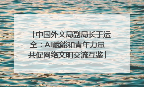 中国外文局副局长于运全：AI赋能和青年力量共促网络文明交流互鉴