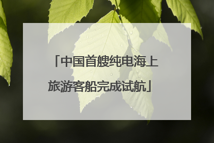 中国首艘纯电海上旅游客船完成试航