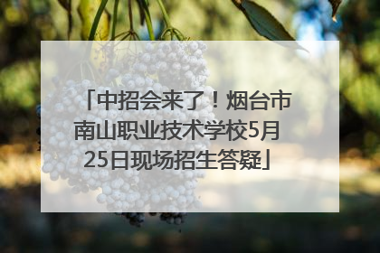 中招会来了！烟台市南山职业技术学校5月25日现场招生答疑