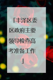 丰泽区委区政府主要领导检查高考准备工作