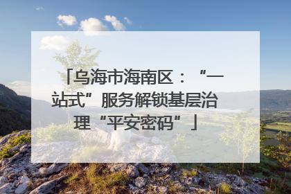 乌海市海南区：“一站式”服务解锁基层治理“平安密码”