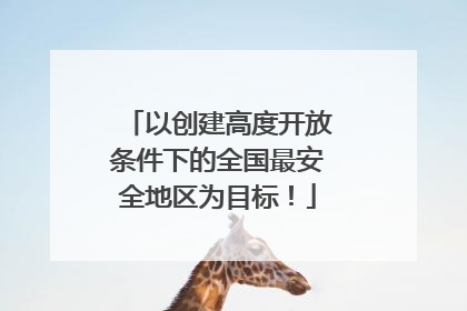 以创建高度开放条件下的全国最安全地区为目标！
