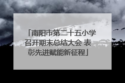 南阳市第二十五小学召开期末总结大会 表彰先进赋能新征程