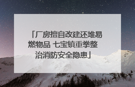 厂房擅自改建还堆易燃物品 七宝镇重拳整治消防安全隐患