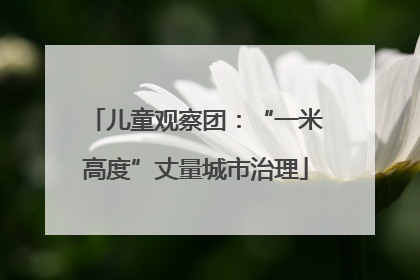 儿童观察团：“一米高度”丈量城市治理