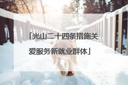 光山二十四条措施关爱服务新就业群体