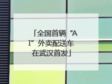 全国首辆“AI”外卖配送车在武汉首发