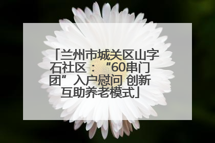 兰州市城关区山字石社区：“60串门团”入户慰问 创新互助养老模式