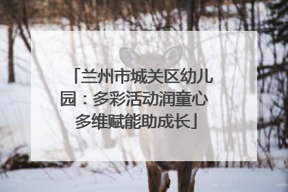 兰州市城关区幼儿园：多彩活动润童心 多维赋能助成长