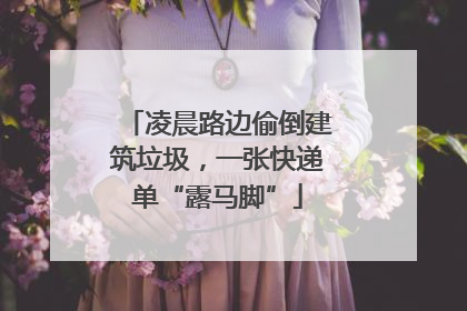 凌晨路边偷倒建筑垃圾，一张快递单“露马脚”
