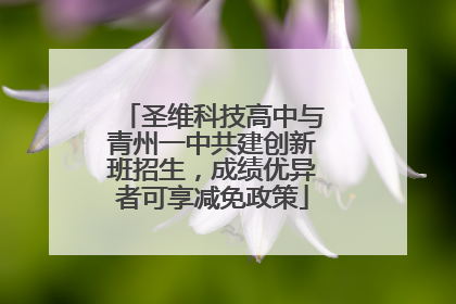 圣维科技高中与青州一中共建创新班招生，成绩优异者可享减免政策