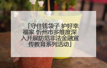 守住钱袋子 护好幸福家 忻州市多维度深入开展防范非法金融宣传教育系列活动