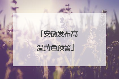 安徽发布高温黄色预警