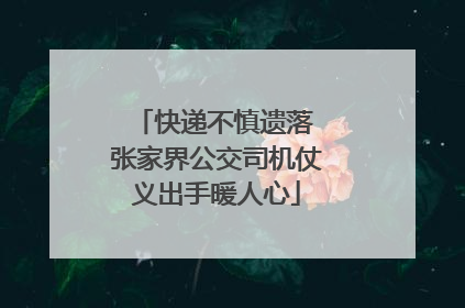 快递不慎遗落 张家界公交司机仗义出手暖人心