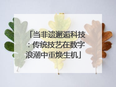 当非遗邂逅科技：传统技艺在数字浪潮中重焕生机