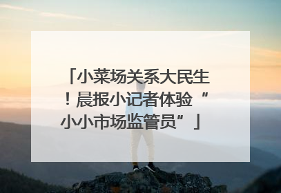 小菜场关系大民生！晨报小记者体验“小小市场监管员”