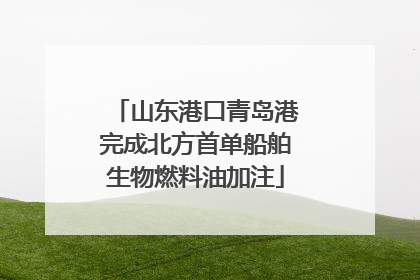 山东港口青岛港完成北方首单船舶生物燃料油加注