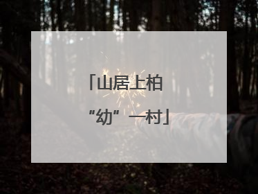 山居上柏 “幼”一村