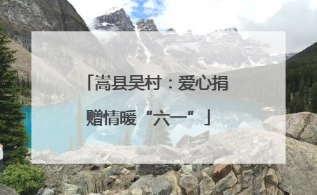 嵩县吴村：爱心捐赠情暖“六一”