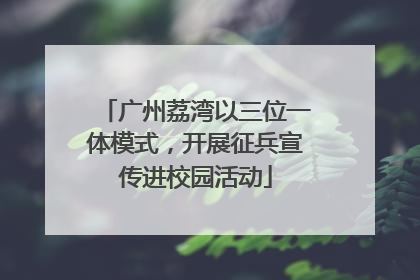 广州荔湾以三位一体模式，开展征兵宣传进校园活动