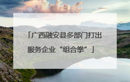 广西融安县多部门打出服务企业“组合拳”