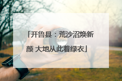 开鲁县：荒沙沼焕新颜 大地从此着绿衣