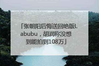 张朝阳后悔送回绝版Labubu，胡润称没想到能拍到108万
