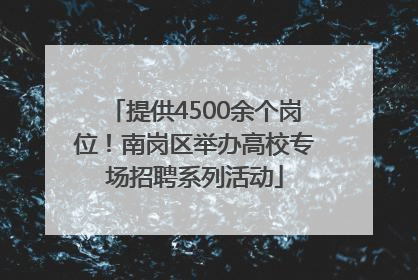 提供4500余个岗位！南岗区举办高校专场招聘系列活动