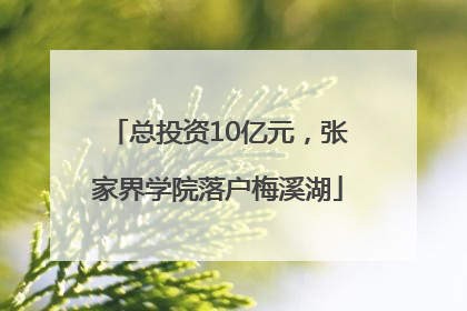 总投资10亿元，张家界学院落户梅溪湖