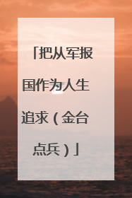 把从军报国作为人生追求（金台点兵）